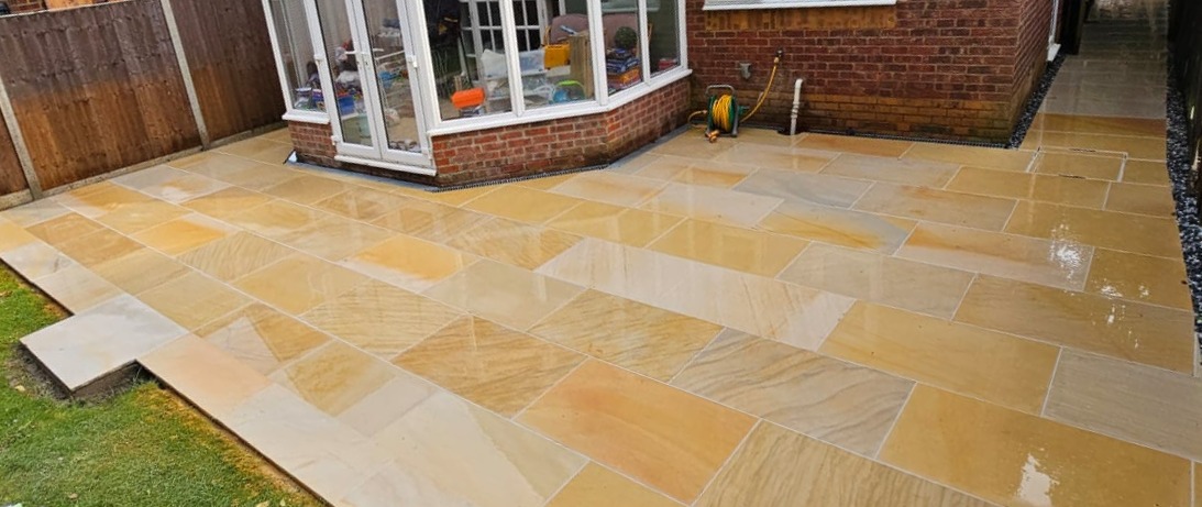 polished sandstone paving image