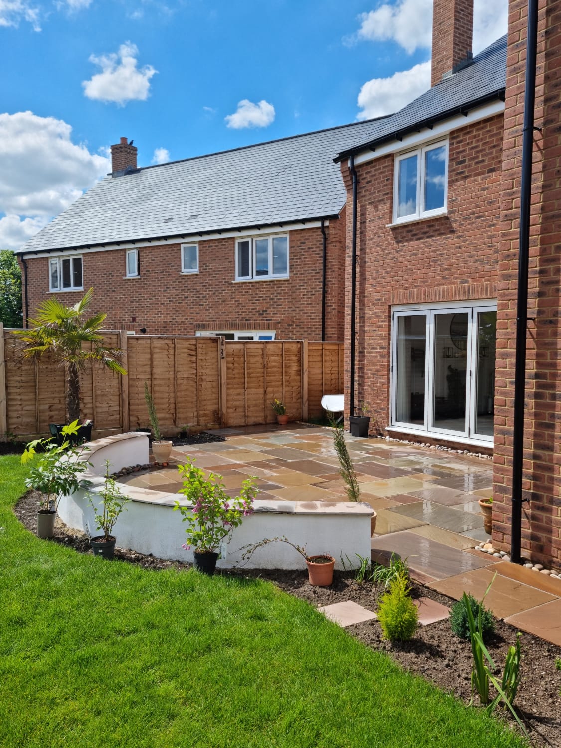 indian sandstone patio installation