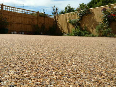 Resin aggregate patio